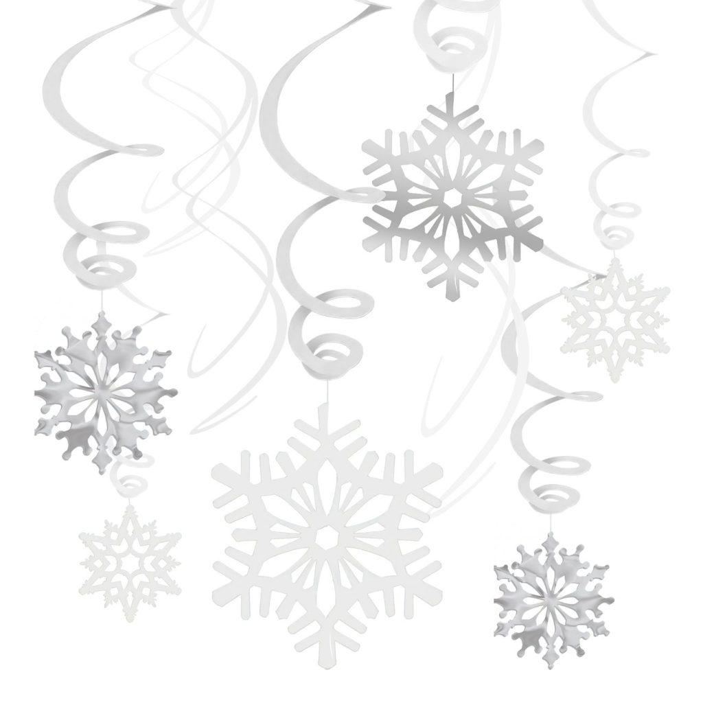 nyårs swirls snöflingor