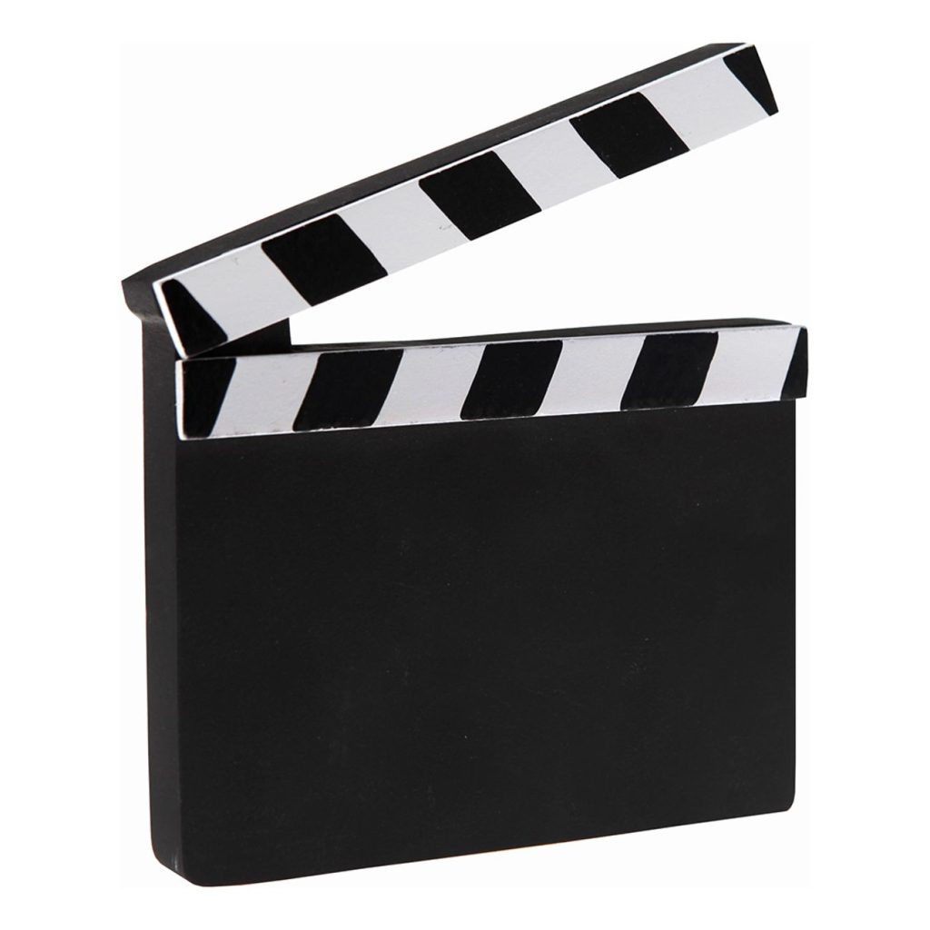 placeringskort som ser ut som filmklapp