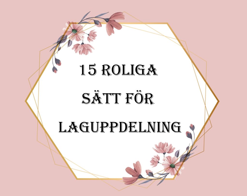 roliga sätt att dela upp lag