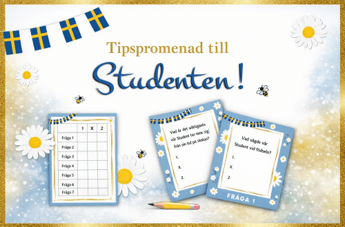 Tipspromenad vid studentfirande.
